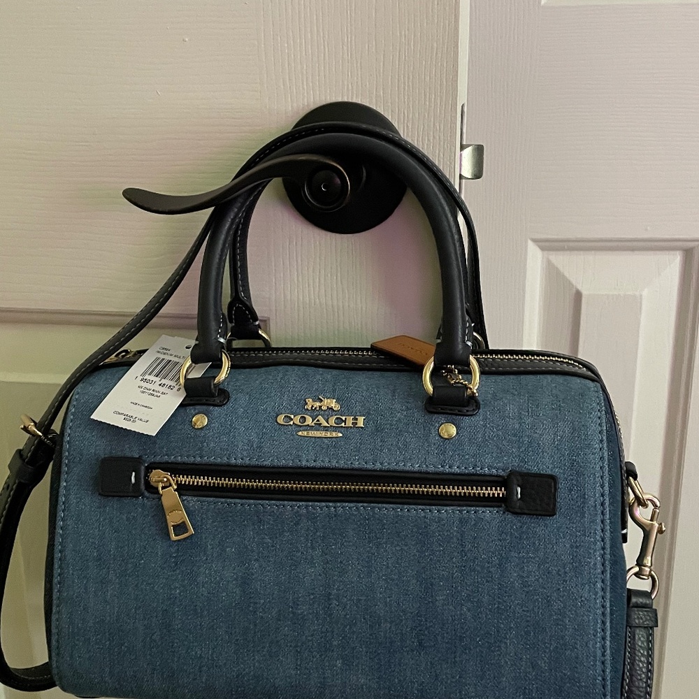 NWT - Coach denim satchel With matching wallet